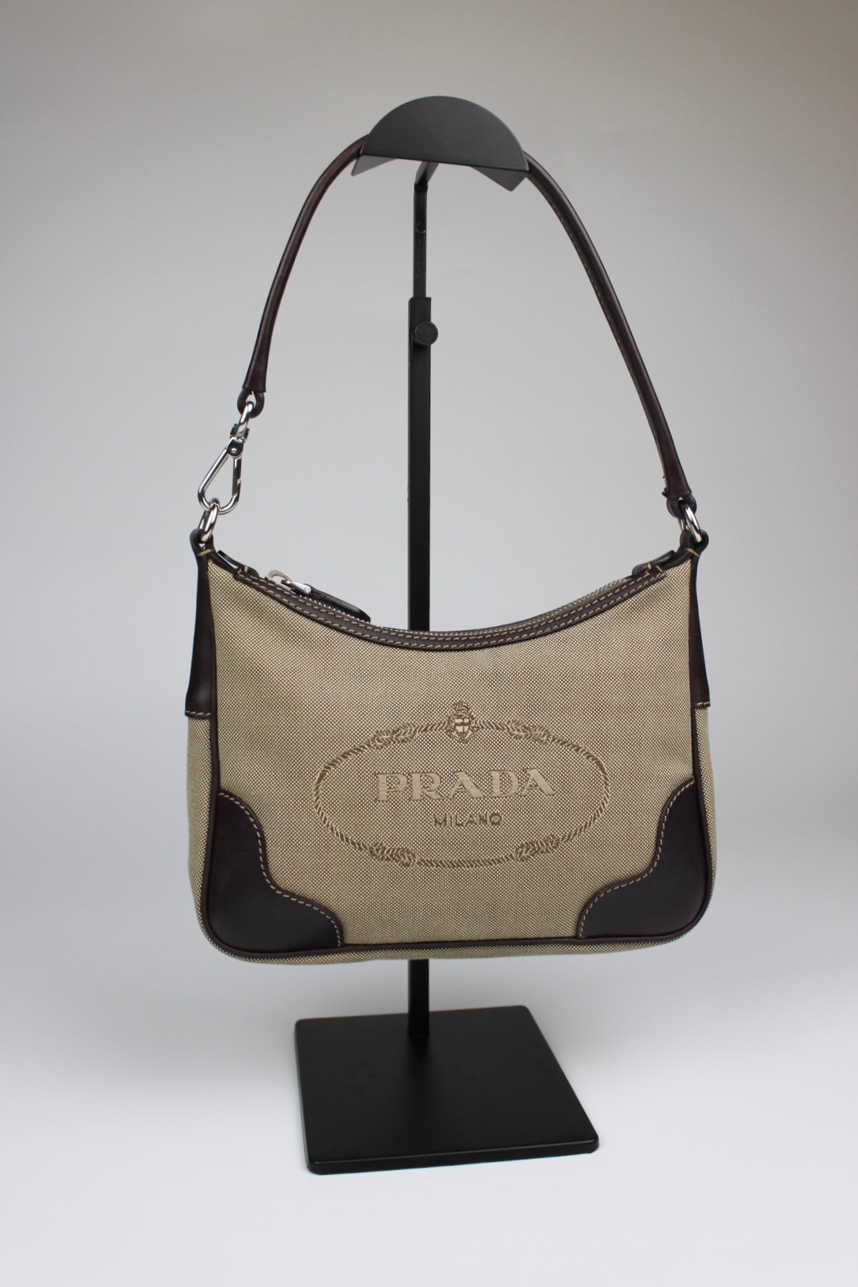 Prada Canvas Mini Hobo Bag