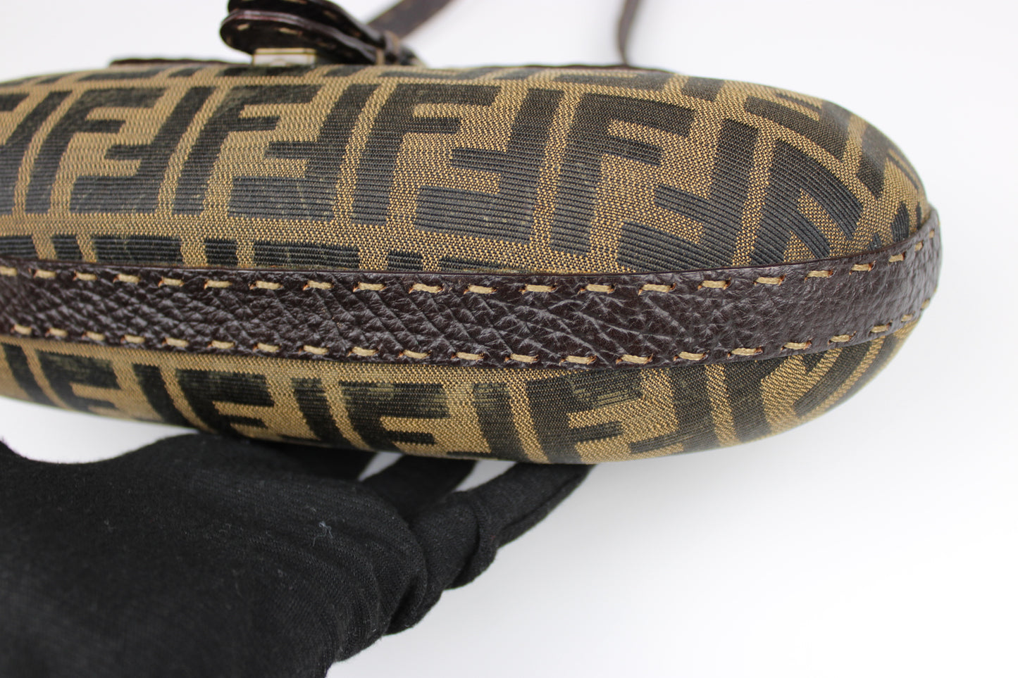 Fendi Zucca Tobacco Stondata Shoulder Bag 2007 (With Receipt)