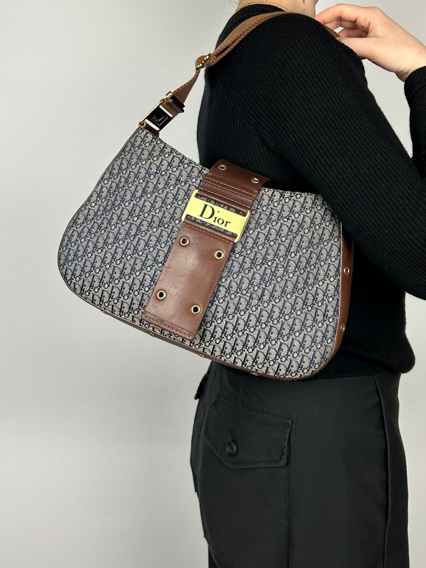 Dior Monogram Columbus Hobo Bag 2002