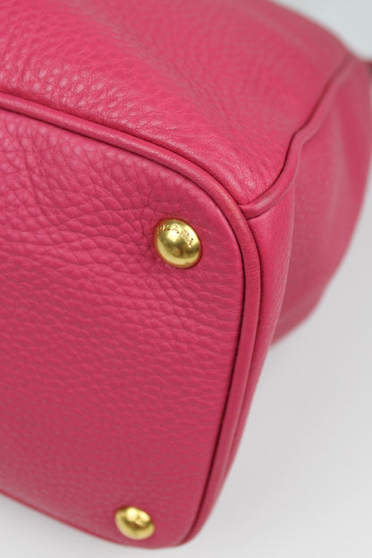 Prada Vitello Daino 2-Way Pink Tote Bag