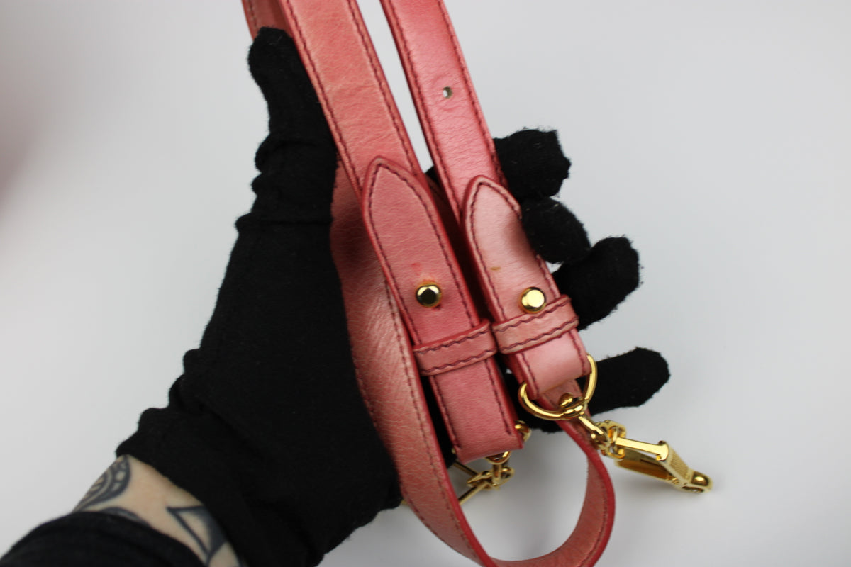 Pre-owned Miu Miu Vitello Lux Pink 2-Way Tote Bag