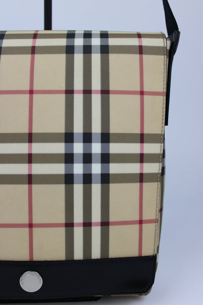 Pre-owned Burberry Nova Check Messenger Bag 2003
