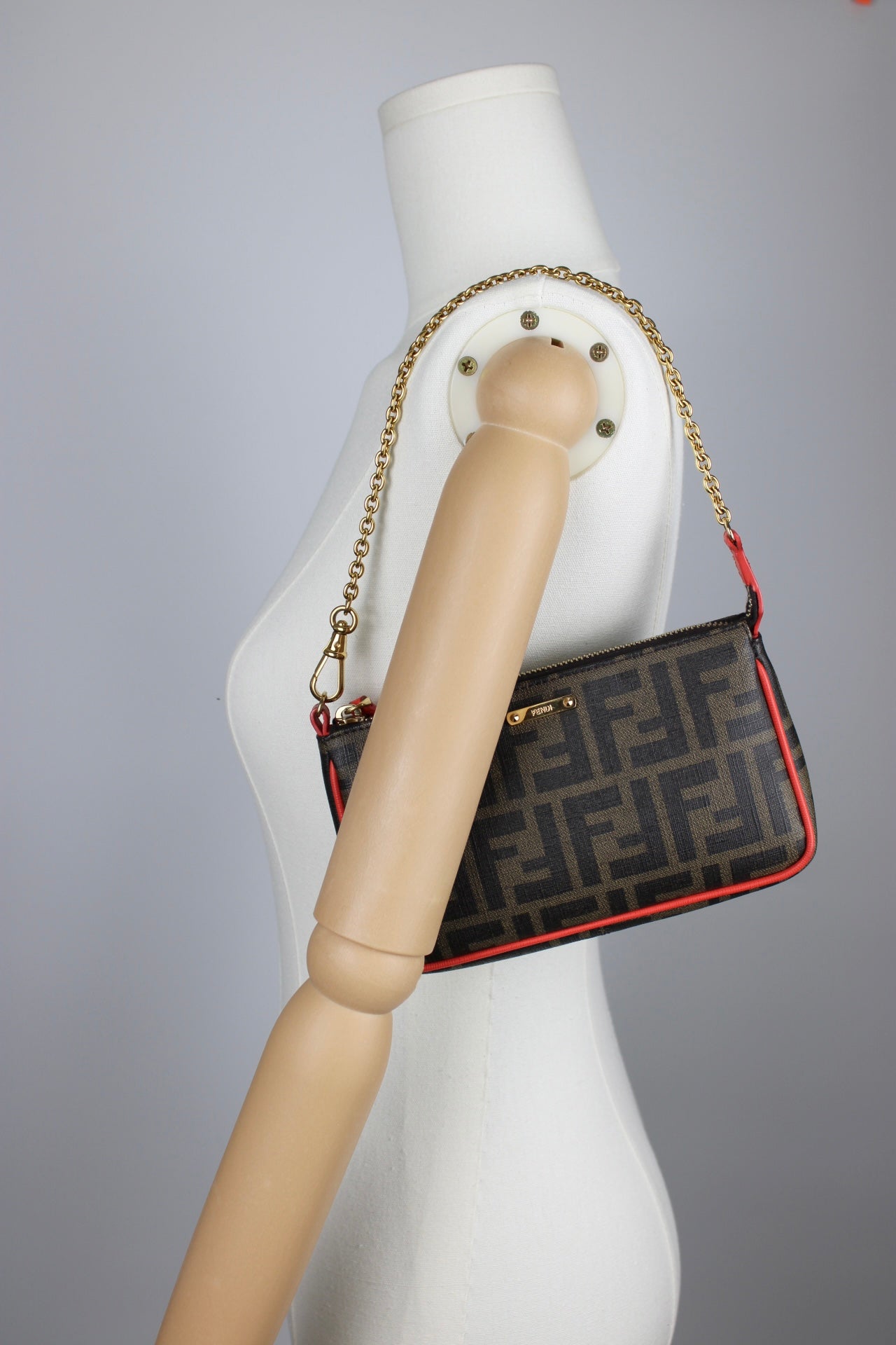 Fendi Zucca Chain Pochette Bag