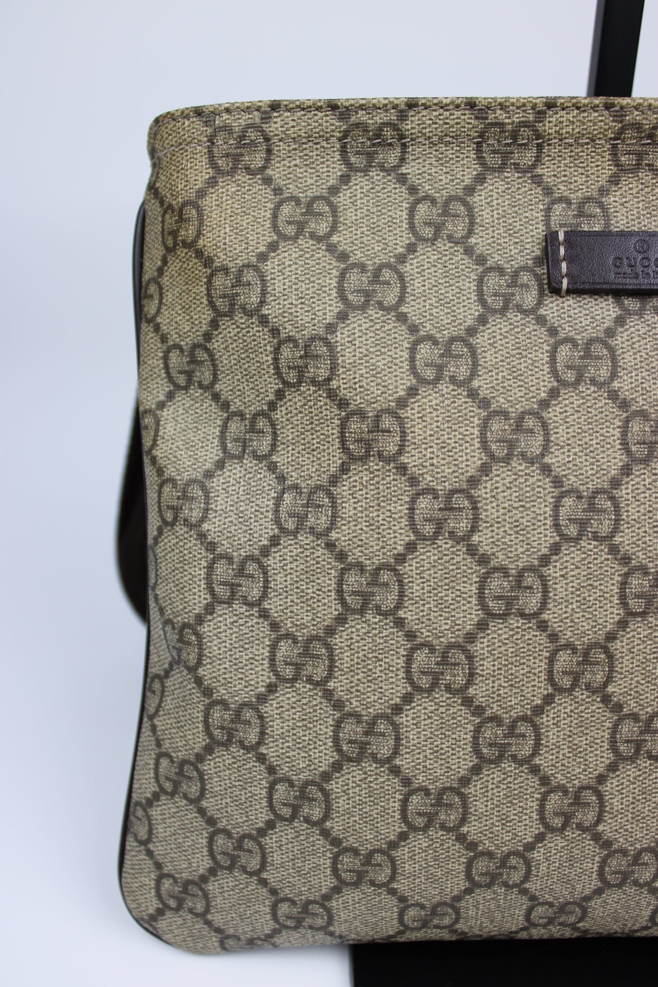 Gucci Monogram Coated Canvas Cross Body Bag (With Gucci Charm)