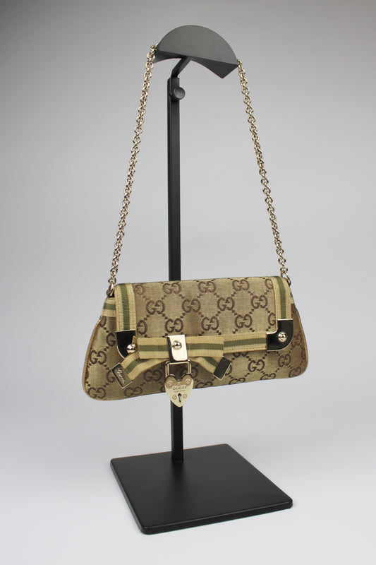 Gucci Monogram Satin Mini Pochette Bag