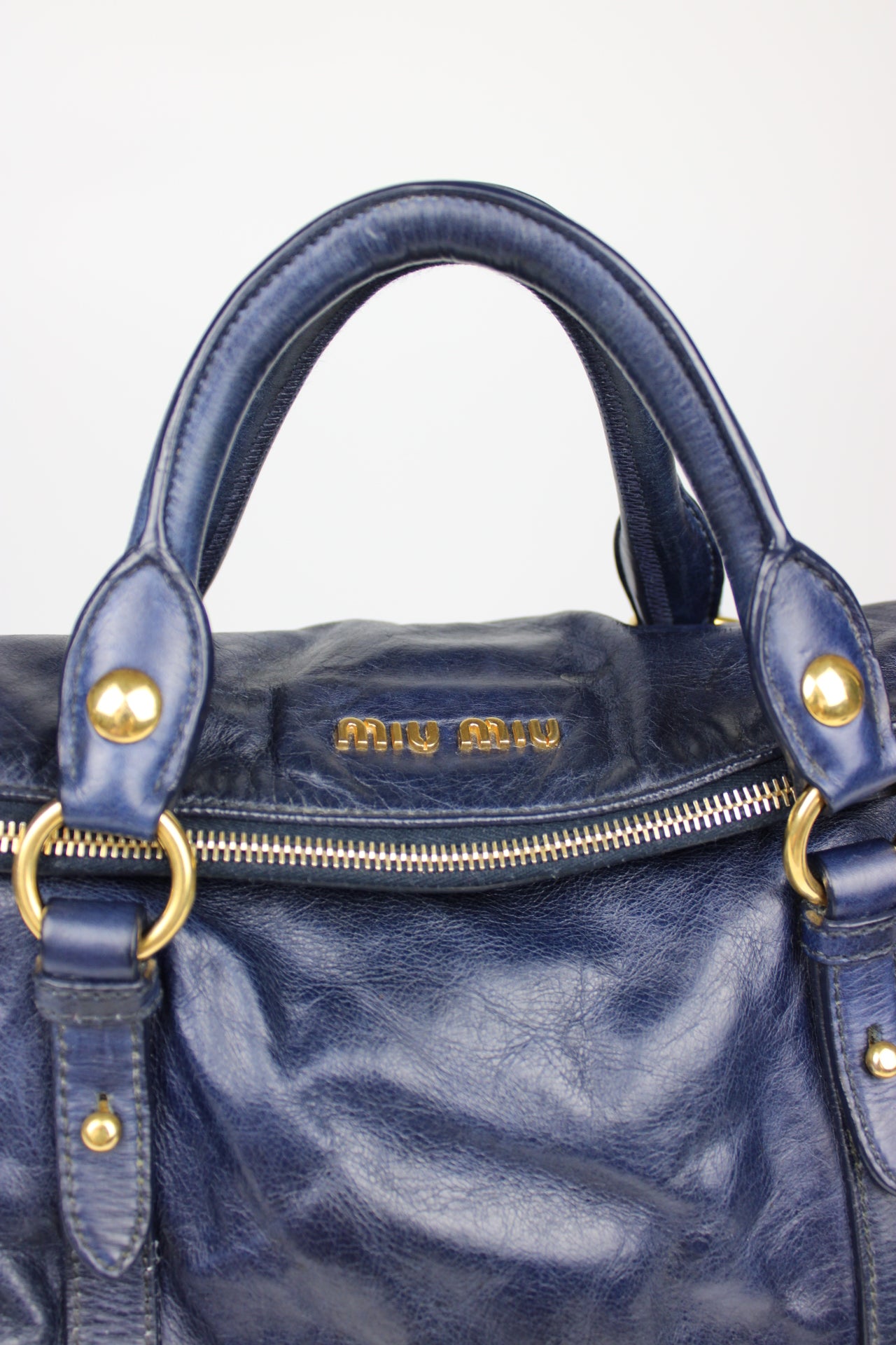 Miu Miu Navy Bow 2-Way Bag