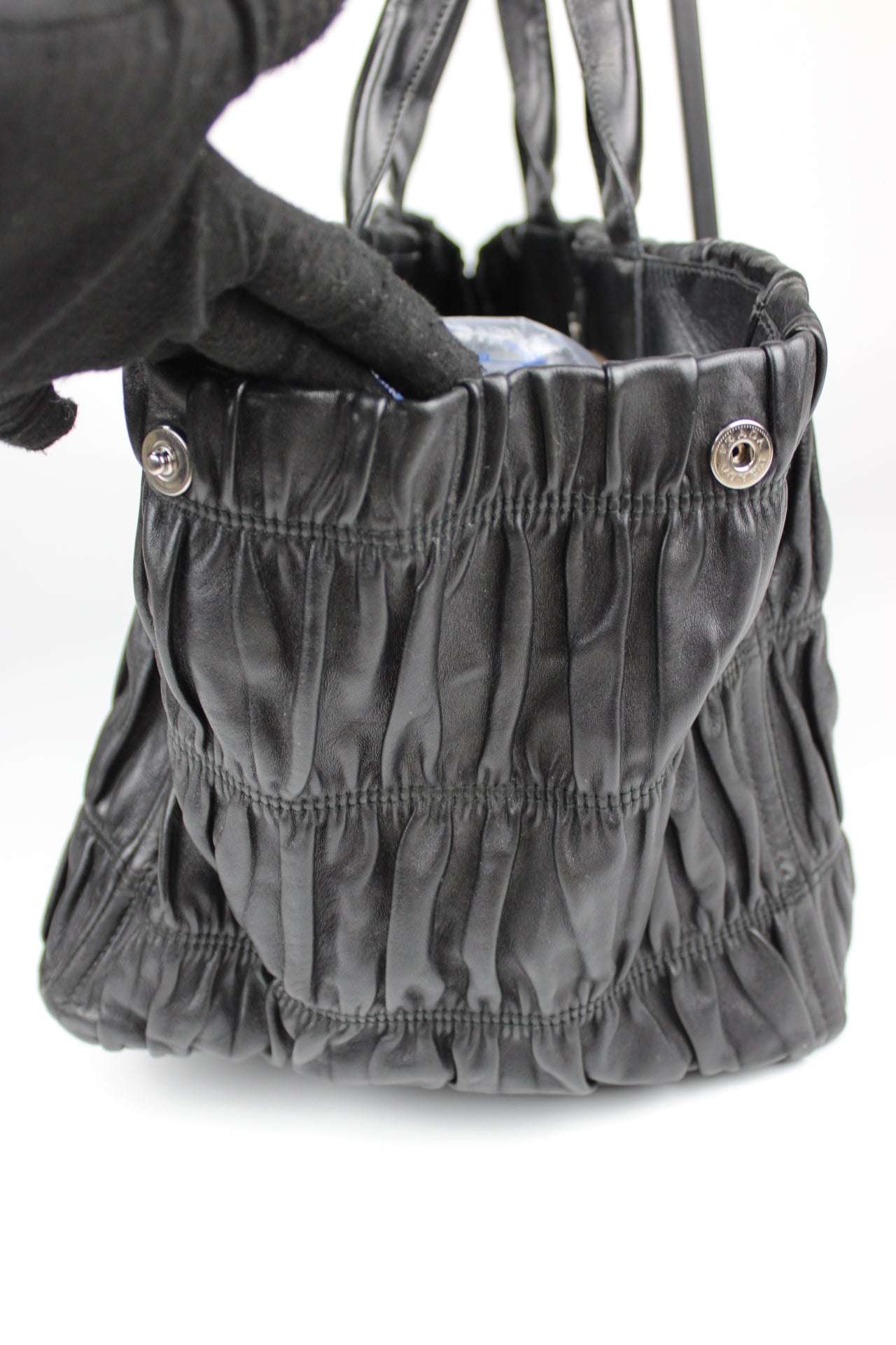 Prada Gaufre Nappa Leather Hobo Tote Bag