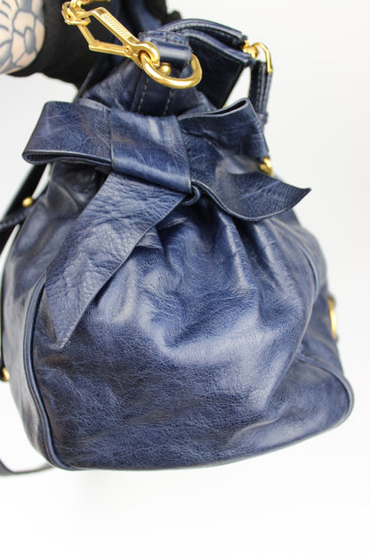 Miu Miu Navy Bow 2-Way Bag