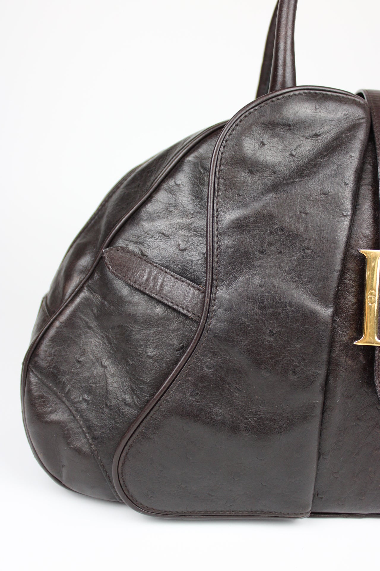 Dior Ostrich Leather Double Saddle Bag 2000