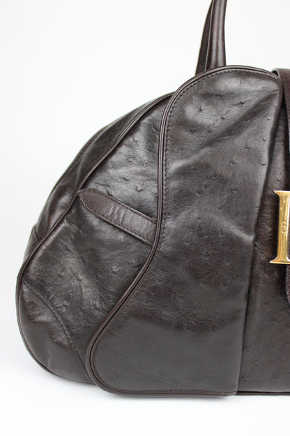 Dior Ostrich Leather Double Saddle Bag 2000