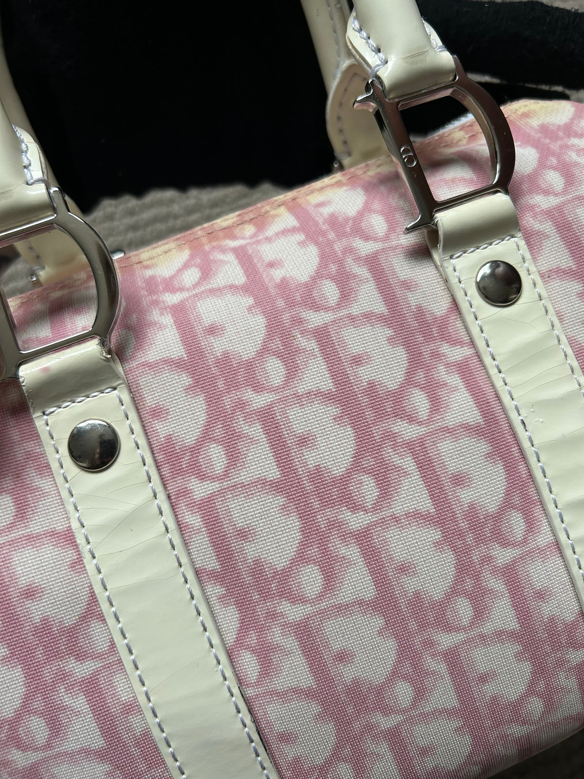 Pre-owned Dior Monogram Pink Mini Boston Bag 2004