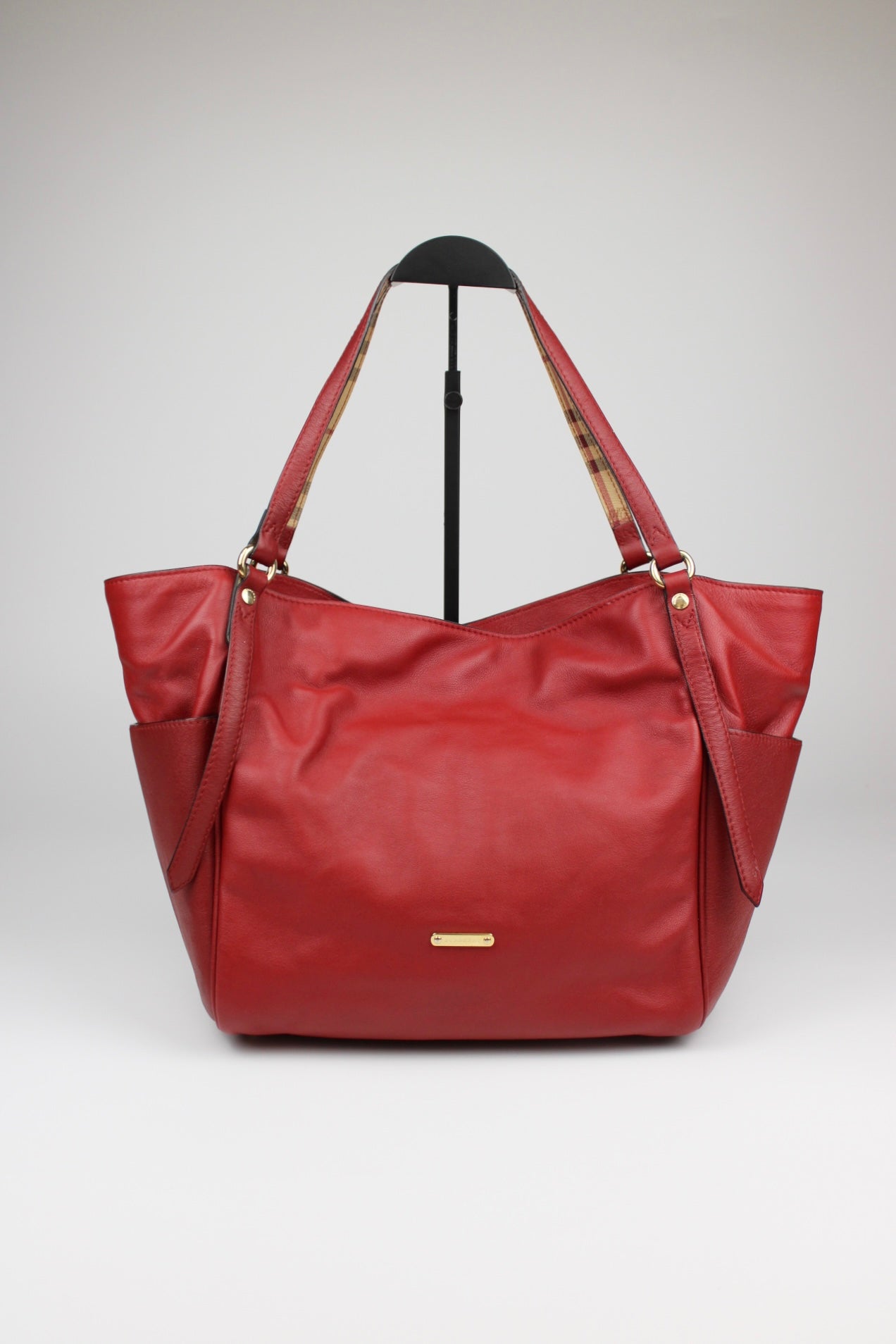 Burberry Leather Canterbury Tote Bag Red