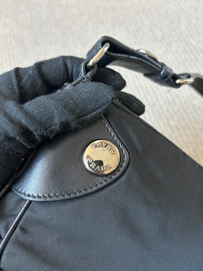 Prada Nylon & Leather Shoulder Bag