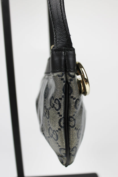 Gucci Monogram Charm Patent Pochette Bag