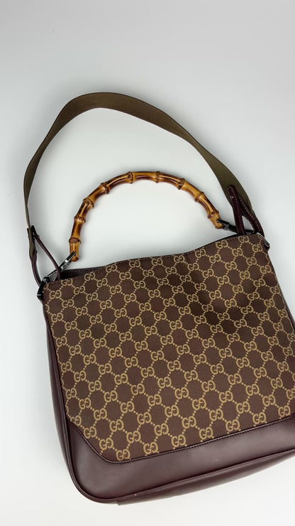 Gucci Monogram Bamboo Shoulder Bag