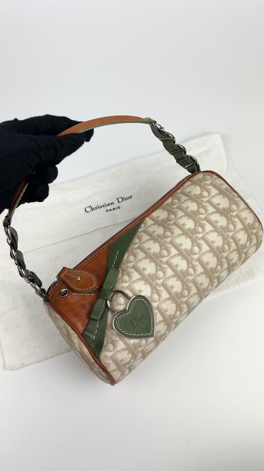Pre-owned Dior Monogram Romantique Barrel Bag 2007