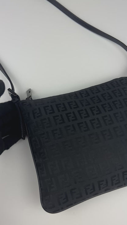 Fendi Zucchino Black Cross Body Bag