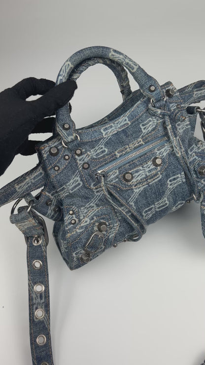 Balenciaga Denim Neo Cagole XS City Bag