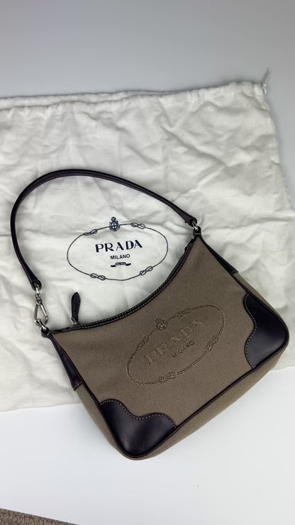Prada Canvas Mini Hobo Bag