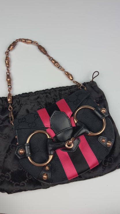 Gucci Monogram Horsebit Mini Pochette Bag