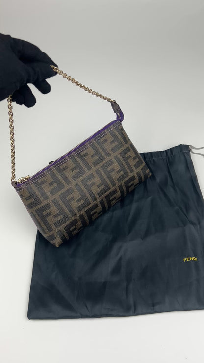 Fendi Zucca Chain Strap Pochette Bag
