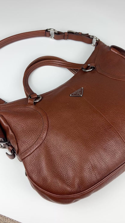 Prada Vit Daino Leather Two Way Bag