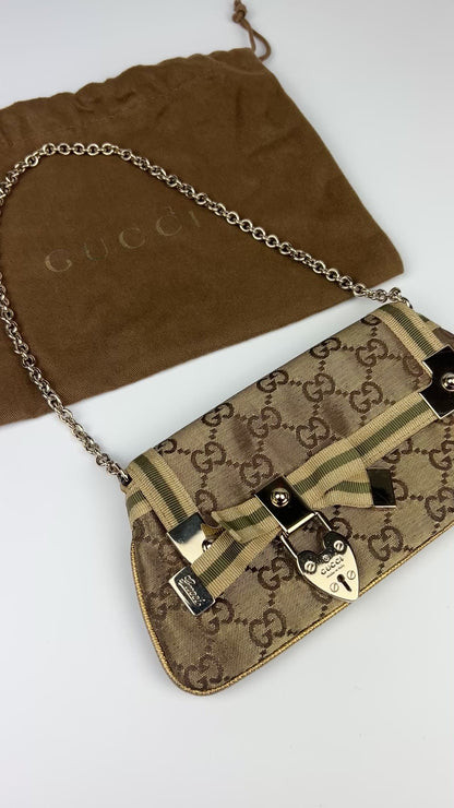 Gucci Monogram Satin Mini Pochette Bag