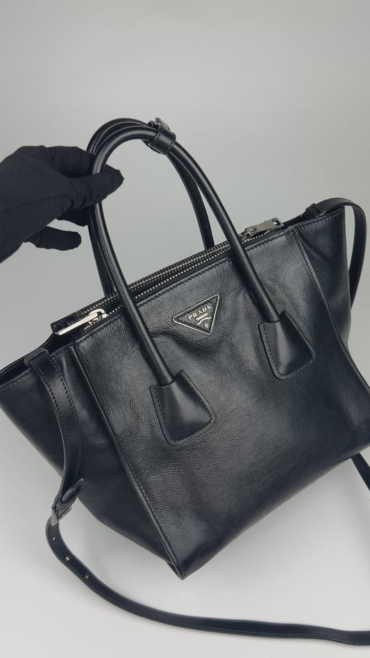 Prada Calfskin Leather Tote 2-Way Bag 2013