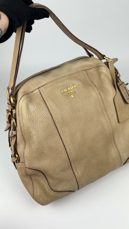 Pre-owned Prada Cervo Leather Hobo Bag