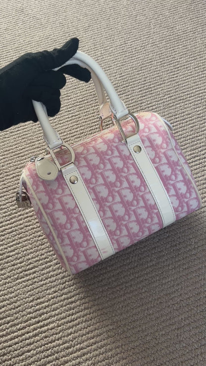 Pre-owned Dior Monogram Pink Mini Boston Bag 2004