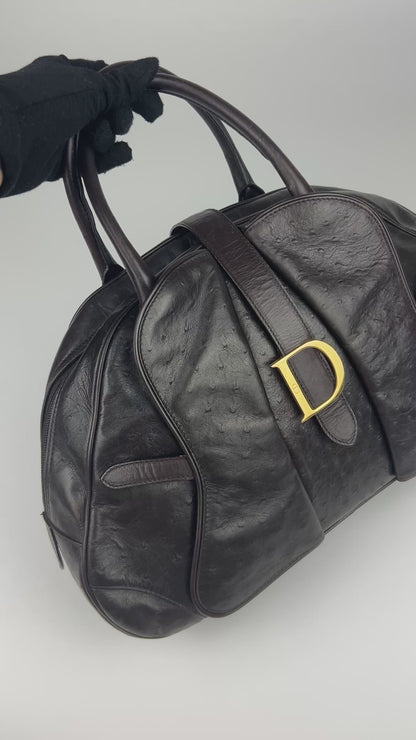 Dior Ostrich Leather Double Saddle Bag 2000