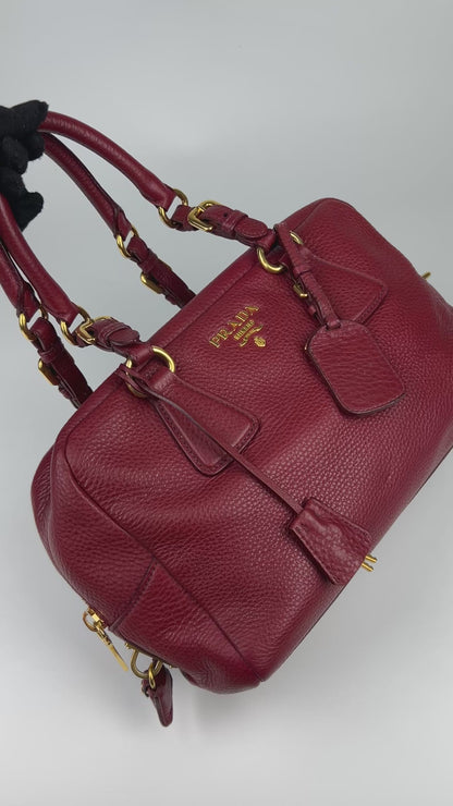 Prada Vit Daino Bauletto Leather Bag