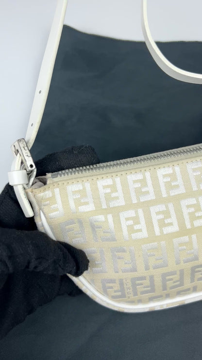 Fendi Zucchino Half Moon Pochette Bag