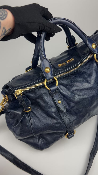 Miu Miu Navy Bow 2-Way Bag