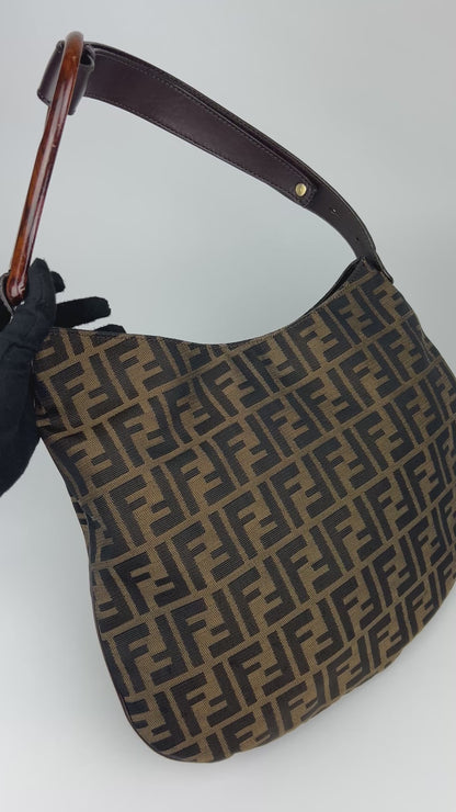 Fendi Zucca Oyster Shoulder Bag