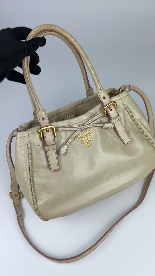Prada Vitello Shine 2-Way Bow Bag