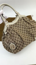 Load and play video in Gallery viewer, Gucci Monogram Sukey Hobo Tote Bag
