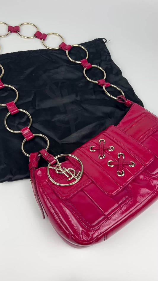 Yves Saint Laurent La Parisienne Patent O-Ring Strap Bag 2005