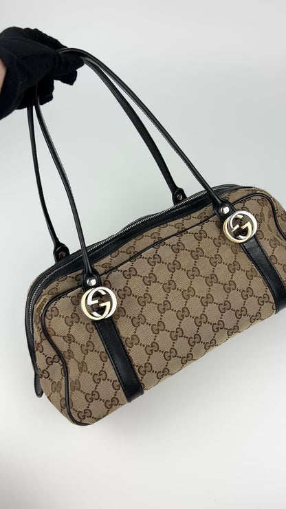 Pre-owned Gucci Monogram Interlocking GG Twins Shoulder Bag