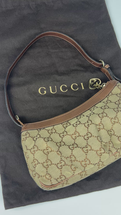 Gucci Monogram Pleated Charmy Pochette